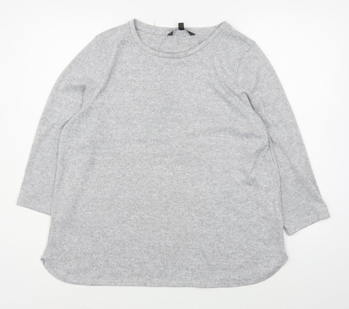 Bonmarché Womens Grey  Polyester Pullover Sweatshirt Size 16  Pullover