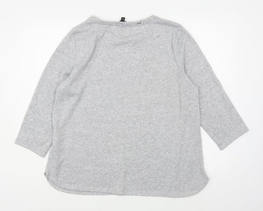 Bonmarché Womens Grey  Polyester Pullover Sweatshirt Size 16  Pullover