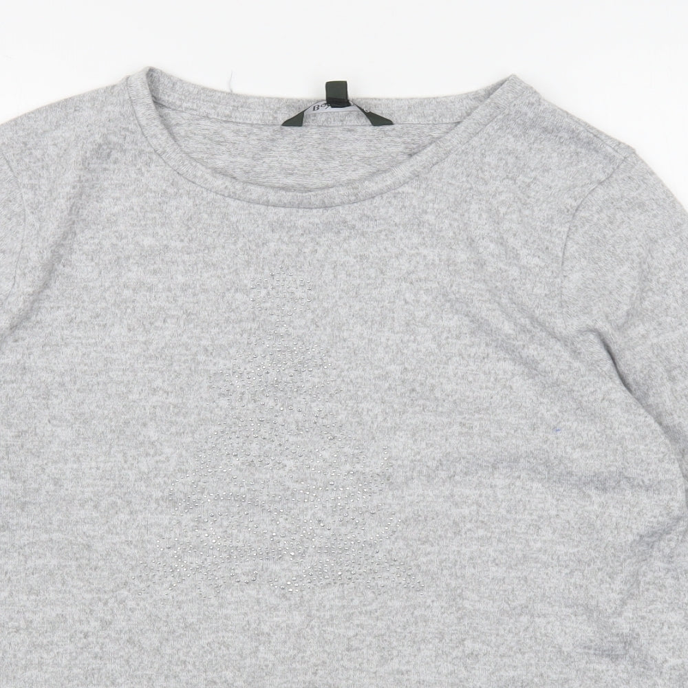 Bonmarché Womens Grey  Polyester Pullover Sweatshirt Size 16  Pullover
