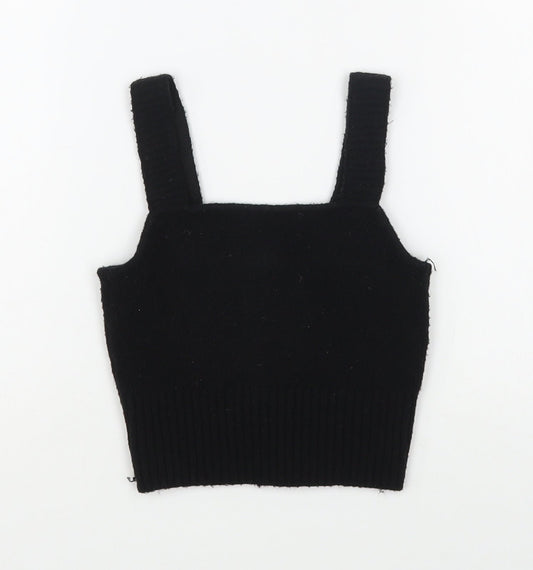 Womens UK Size XS H&M Black Basic Tank