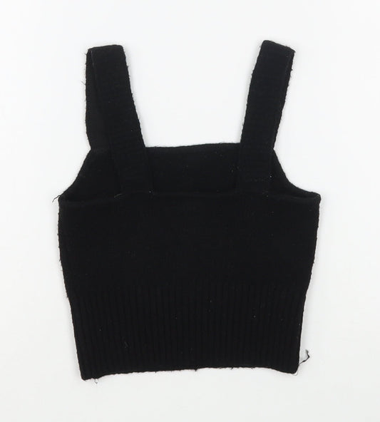 Womens UK Size XS H&M Black Basic Tank