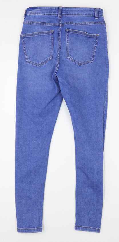 Denim & Co Womens Blue  Cotton Skinny Jeans Size 14 L27 in Regular Zip