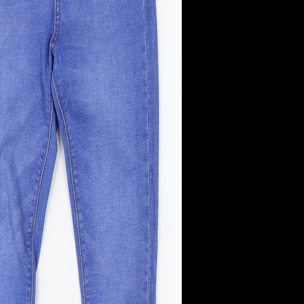 Denim & Co Womens Blue  Cotton Skinny Jeans Size 14 L27 in Regular Zip