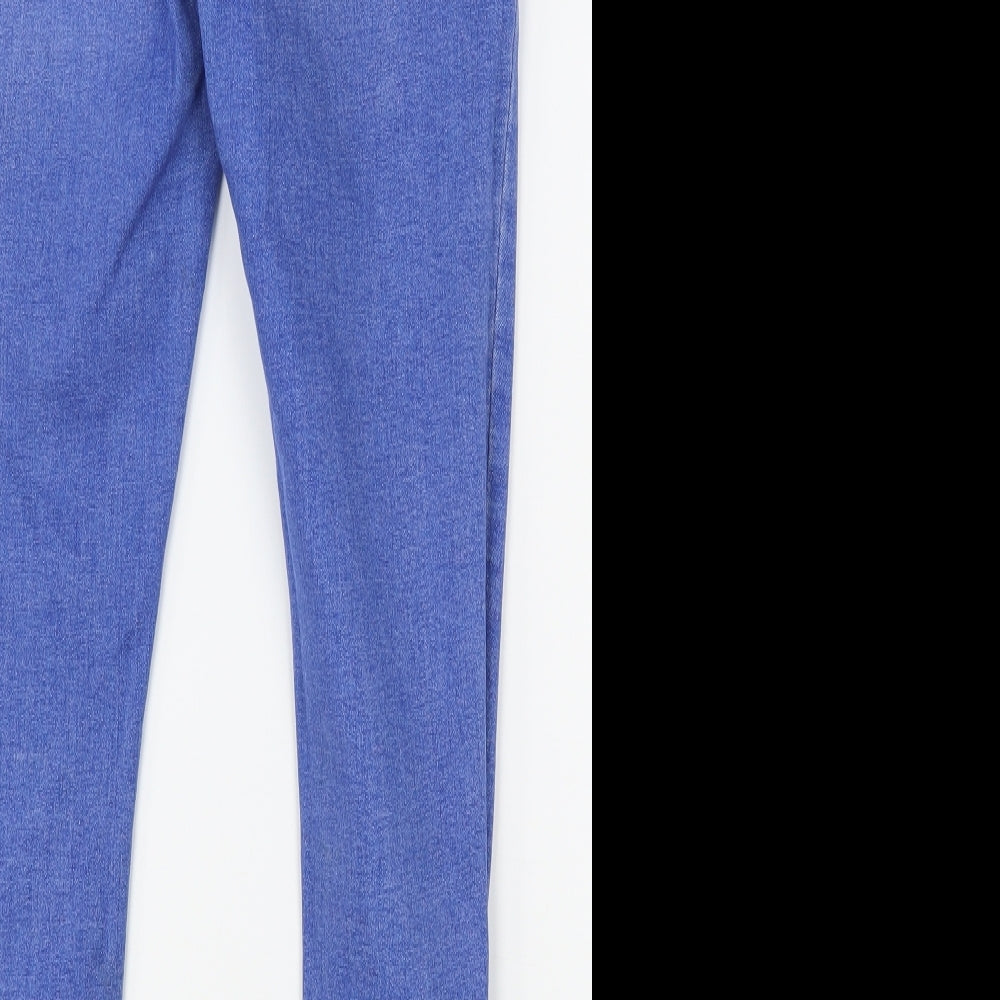 Denim & Co Womens Blue  Cotton Skinny Jeans Size 14 L27 in Regular Zip