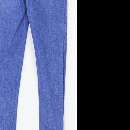 Denim & Co Womens Blue  Cotton Skinny Jeans Size 14 L27 in Regular Zip