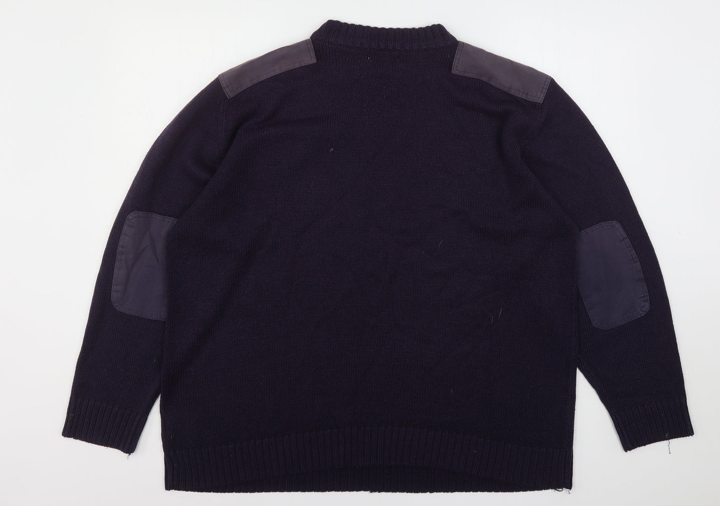 Workwear Mens Blue Round Neck  Acrylic Pullover Jumper Size XL