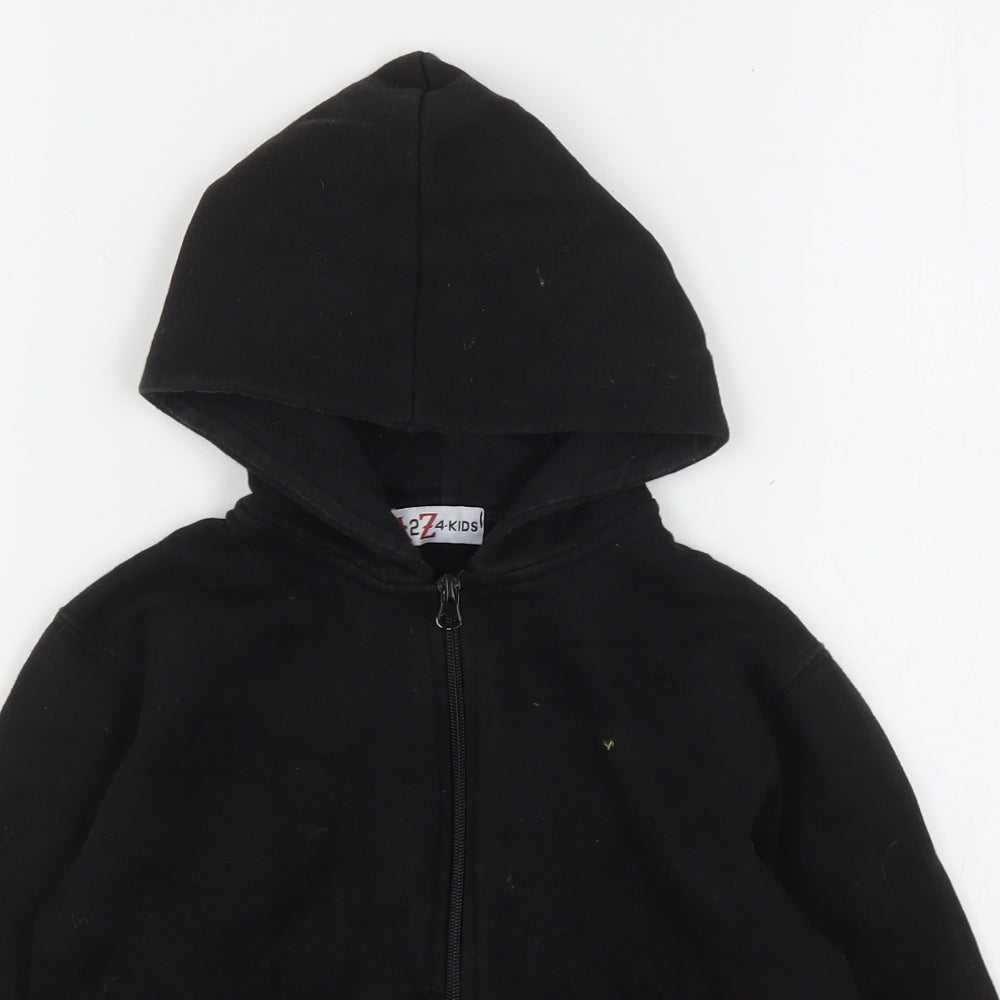 A2Z  Boys Black  Polyester Full Zip Hoodie Size 7-8 Years