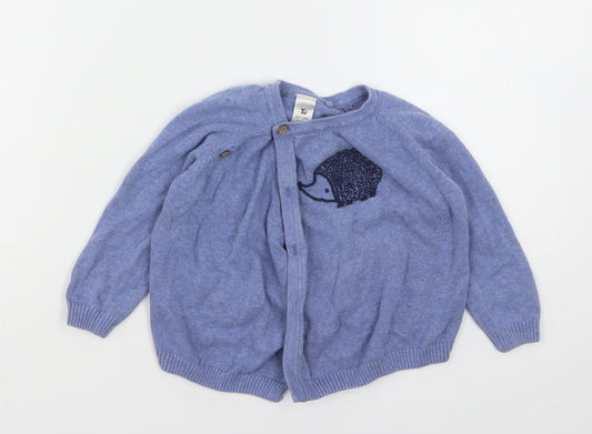 TU Boys Blue  Cotton Cardigan Jumper Size 6-9 Months