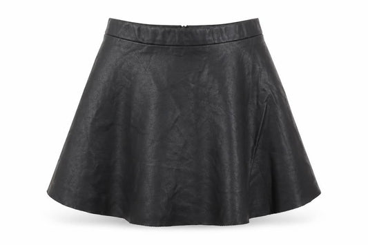 Front view of H&M girls’ black viscose skater skirt, size 9-10, years regular