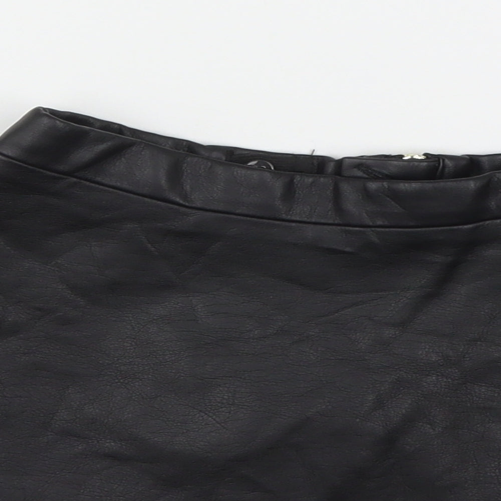 H&M Girls Black  Viscose Skater Skirt Size 9-10 Years  Regular