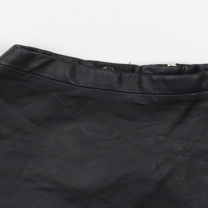 H&M Girls Black  Viscose Skater Skirt Size 9-10 Years  Regular
