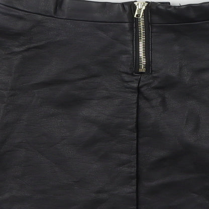 H&M Girls Black  Viscose Skater Skirt Size 9-10 Years  Regular