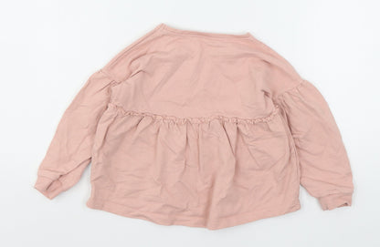 George Girls Pink  Cotton Pullover Sweatshirt Size 3-4 Years