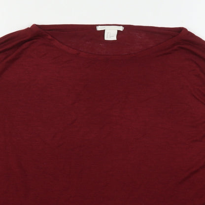 H&M Womens Red Round Neck  Viscose Pullover Jumper Size S