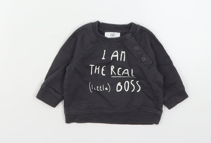 La Radute Boys Grey  Cotton Pullover Jumper Size 0-3 Months
