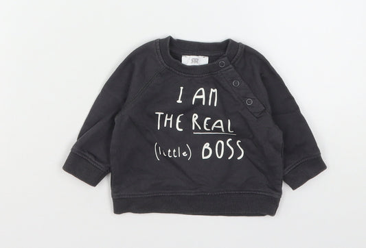 La Radute Boys Grey  Cotton Pullover Jumper Size 0-3 Months