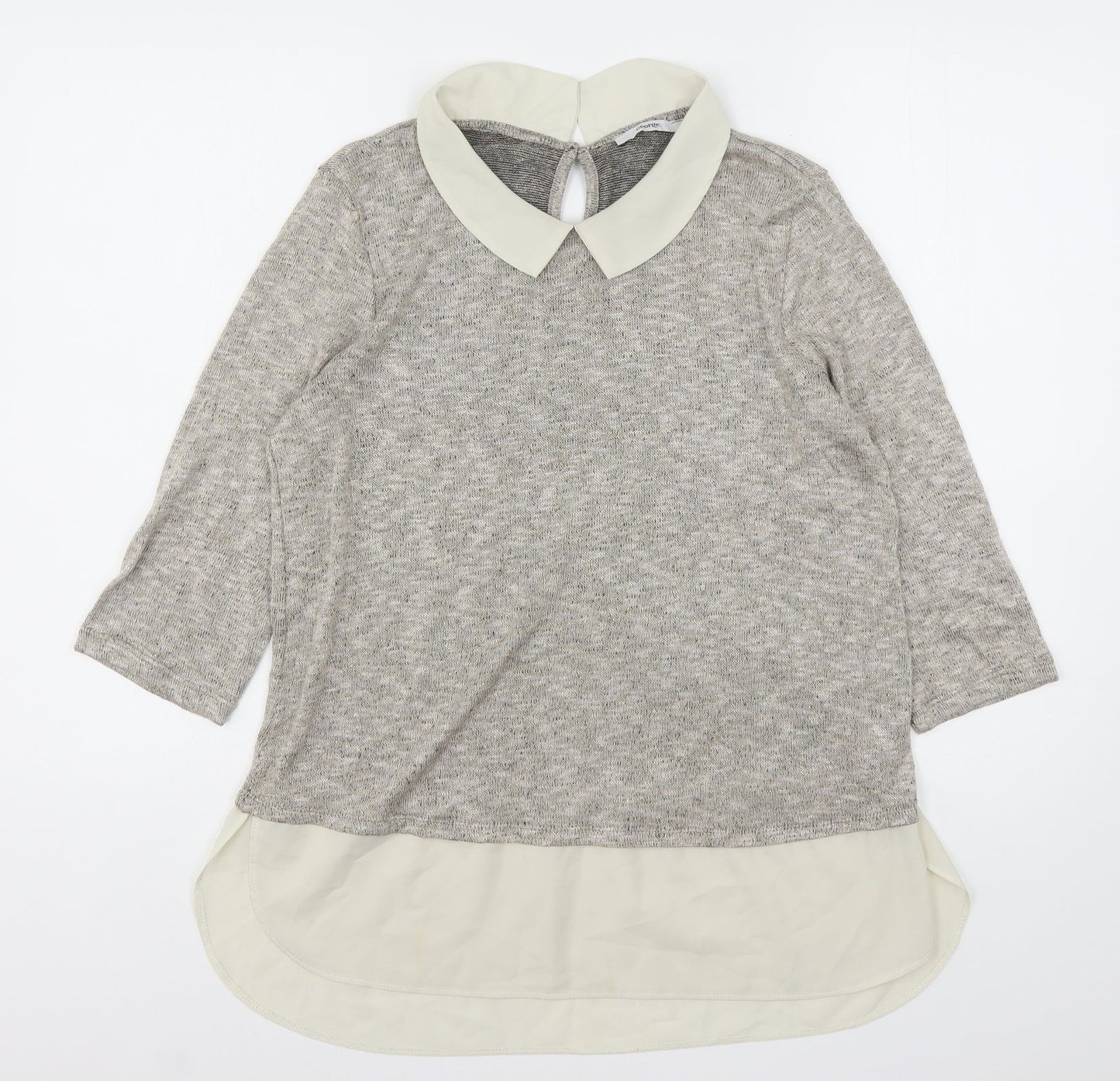 George Womens Beige Collared  Viscose Pullover Jumper Size 14
