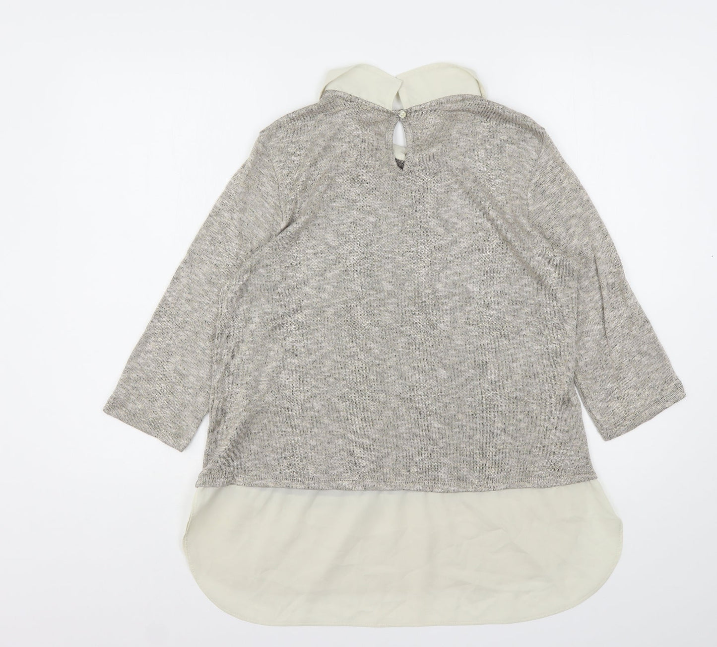 George Womens Beige Collared  Viscose Pullover Jumper Size 14