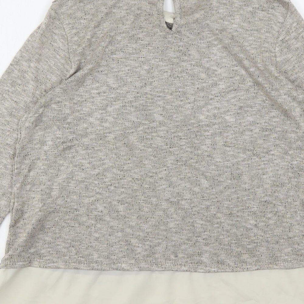 George Womens Beige Collared  Viscose Pullover Jumper Size 14