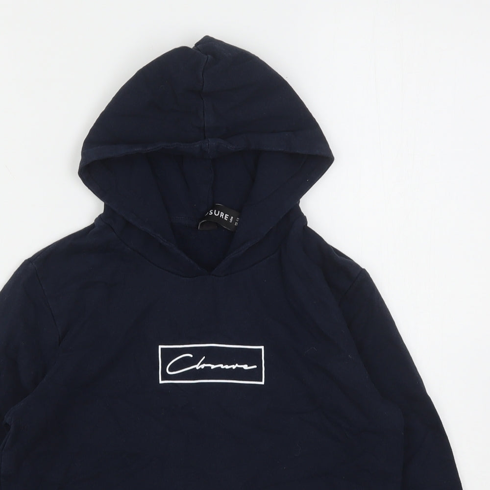Closure Boys Blue  Cotton Pullover Hoodie Size 12-13 Years
