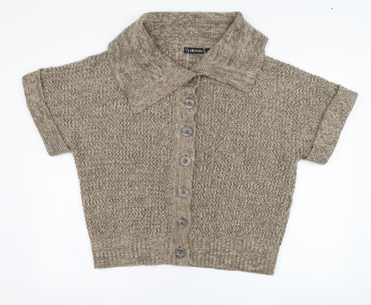 Womens UK Size L Ellie Louise Brown Cardigan Jumper