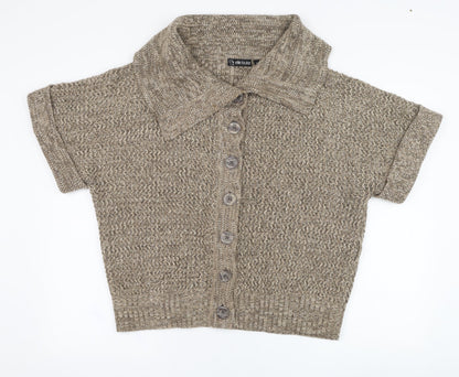 Womens UK Size L Ellie Louise Brown Cardigan Jumper