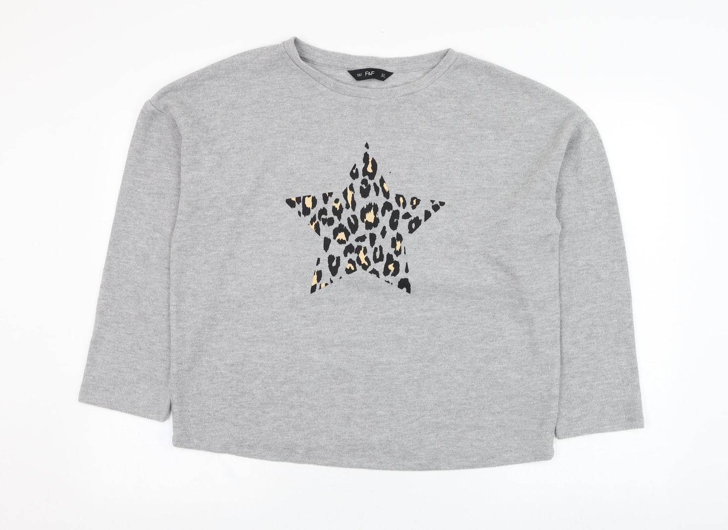 F&F Womens Grey  Polyester Pullover Sweatshirt Size 12  Pullover - Star