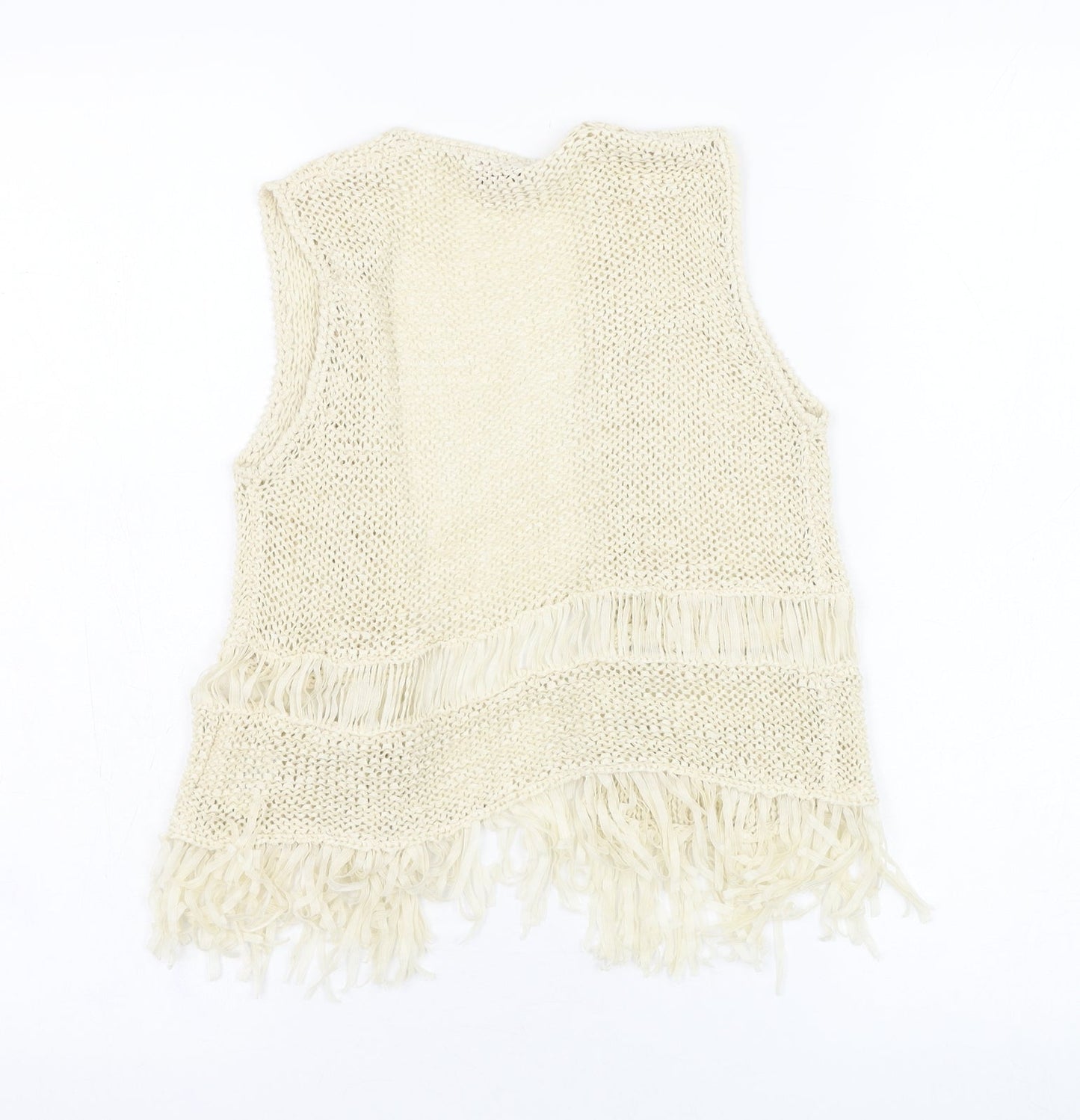 Sophie Girls Ivory Square Neck  Acetate Cardigan Jumper Size 10-11 Years