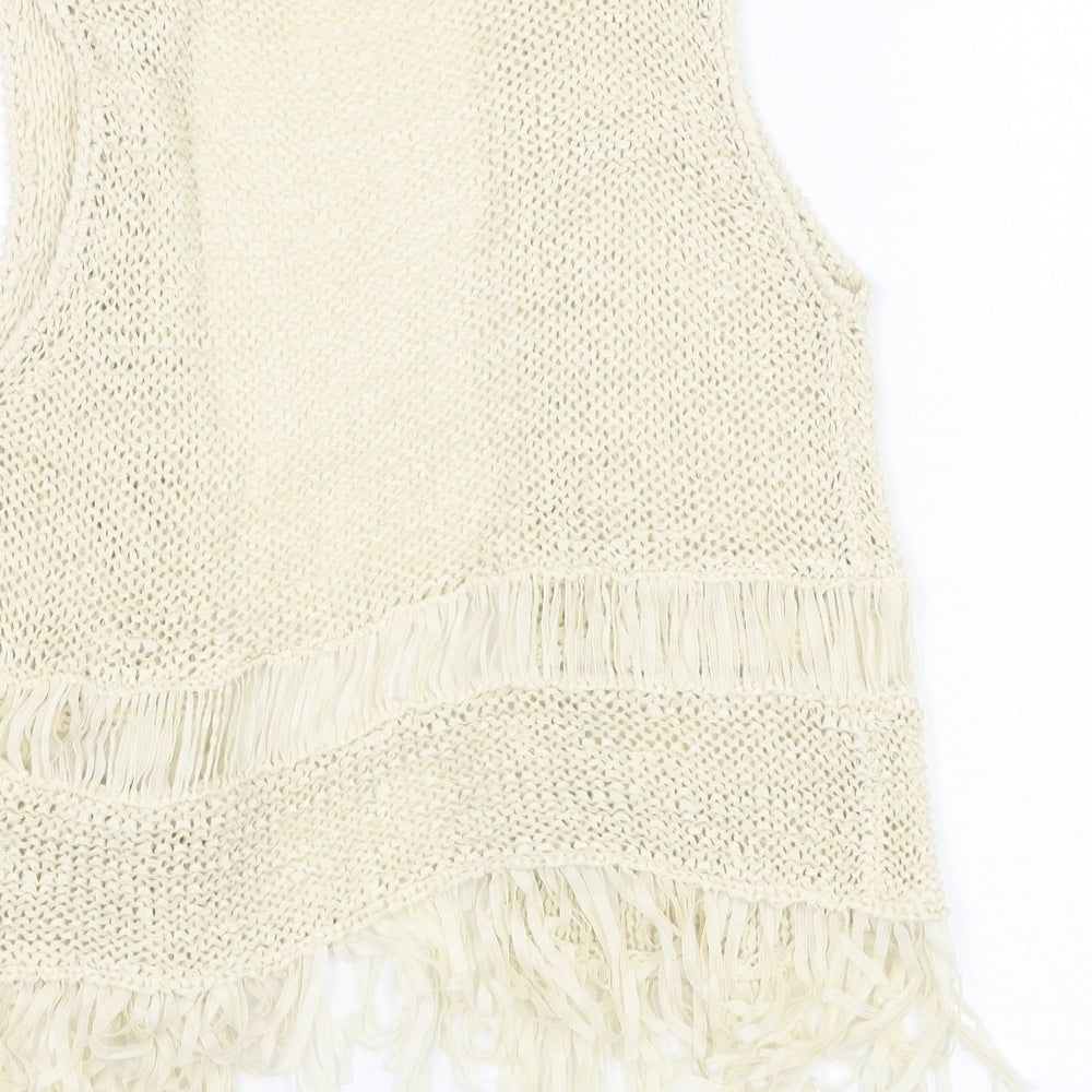 Sophie Girls Ivory Square Neck  Acetate Cardigan Jumper Size 10-11 Years