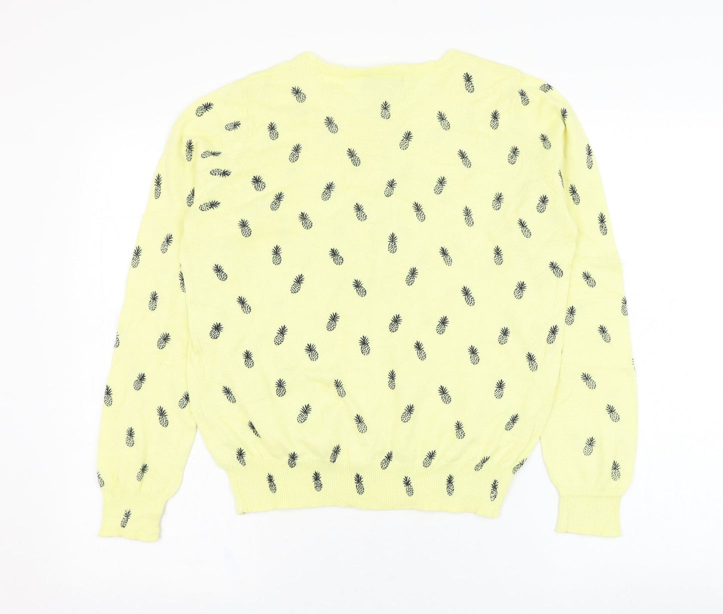 Atmosphere Womens Yellow Round Neck  Cotton Cardigan Jumper Size 12   - Pineapple