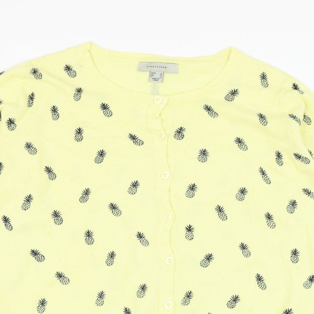 Womens UK Size 12 Atmosphere Yellow Cardigan Jumper