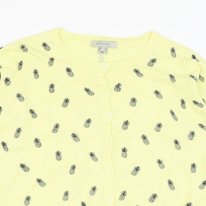 Womens UK Size 12 Atmosphere Yellow Cardigan Jumper