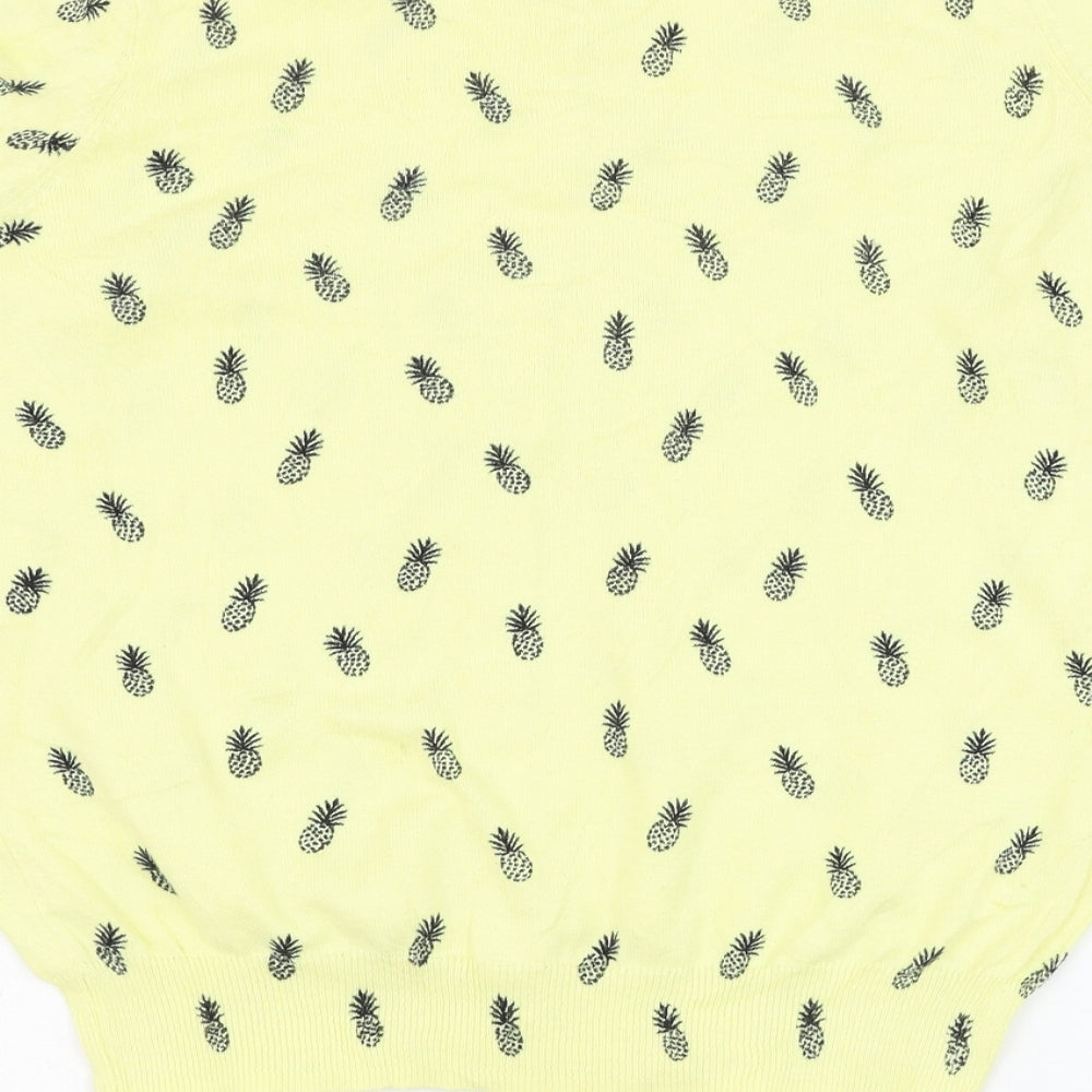 Atmosphere Womens Yellow Round Neck  Cotton Cardigan Jumper Size 12   - Pineapple