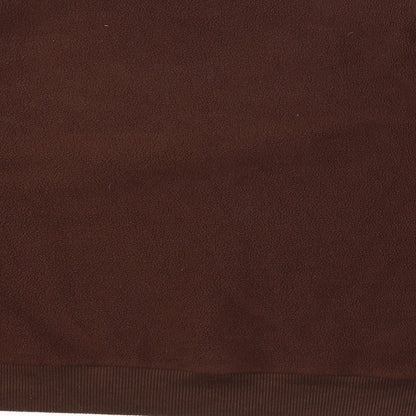 Brand and care label for SHEIN women’s brown polyester pullover sweatshirt, size M