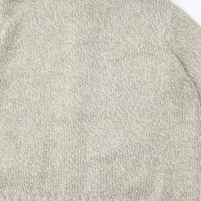 BHS Womens Beige Round Neck  Acrylic Full Zip Jumper Size 16