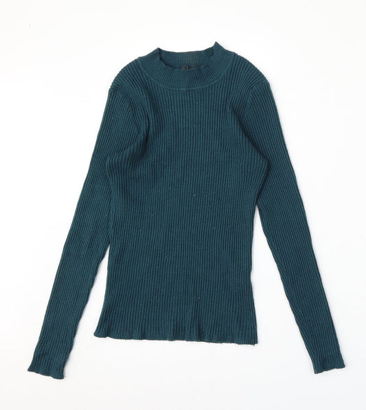 Primark Womens Blue Round Neck  Viscose Pullover Jumper Size 12