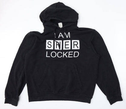 B&C Collection Womens Black  Cotton Pullover Hoodie Size L   - Sherlock