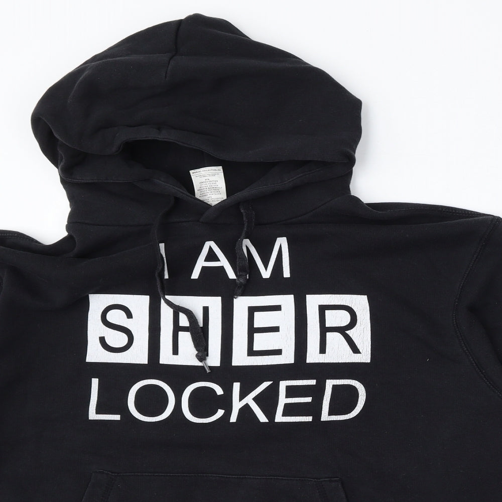 B&C Collection Womens Black  Cotton Pullover Hoodie Size L   - Sherlock