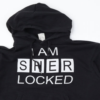 B&C Collection Womens Black  Cotton Pullover Hoodie Size L   - Sherlock