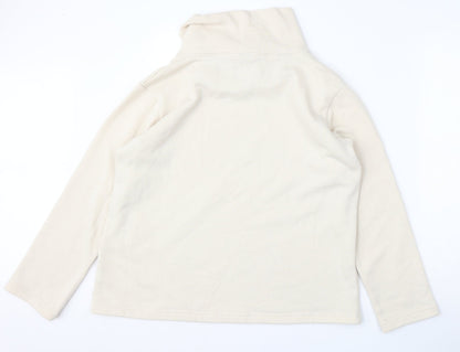 Classic Womens Beige  Polyester Pullover Sweatshirt Size M