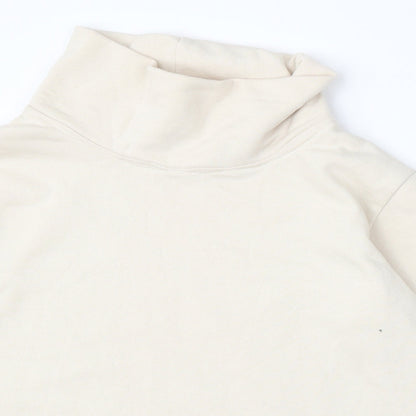 Classic Womens Beige  Polyester Pullover Sweatshirt Size M
