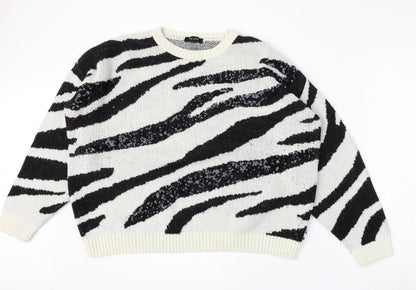 Womens UK Size L New Look White Pullover Jumper