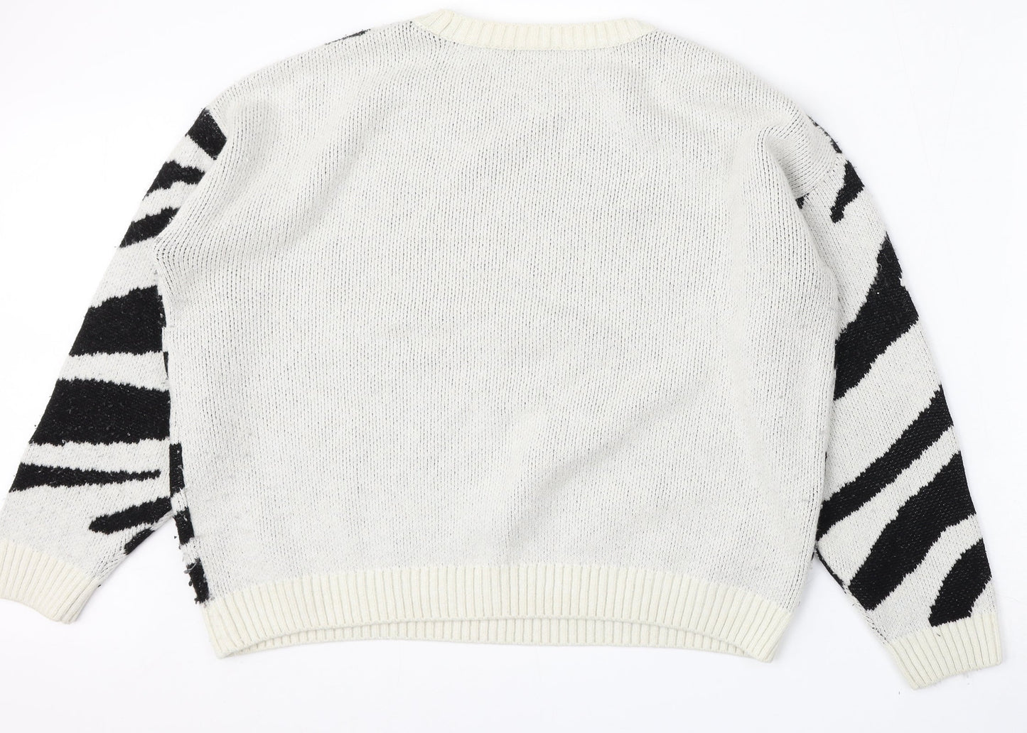 Womens UK Size L New Look White Pullover Jumper