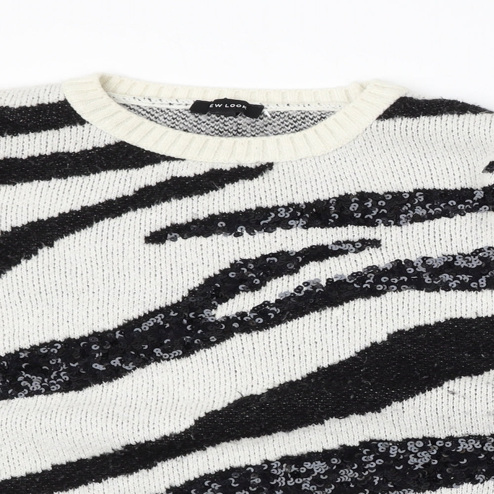 Womens UK Size L New Look White Pullover Jumper