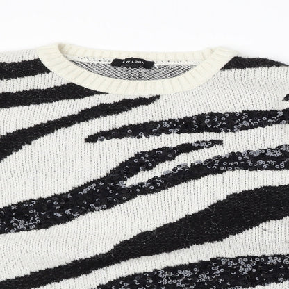 Womens UK Size L New Look White Pullover Jumper