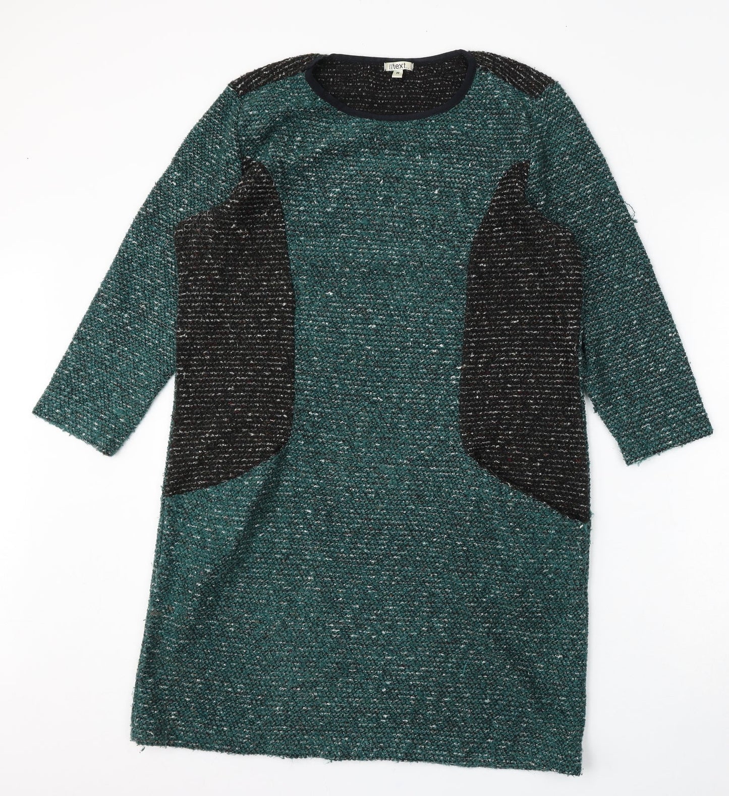 Womens UK Size M Text Green Pullover Jumper