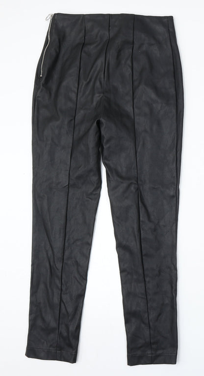F&F Womens Black  Polyurethane Trousers  Size 8 L26 in Regular