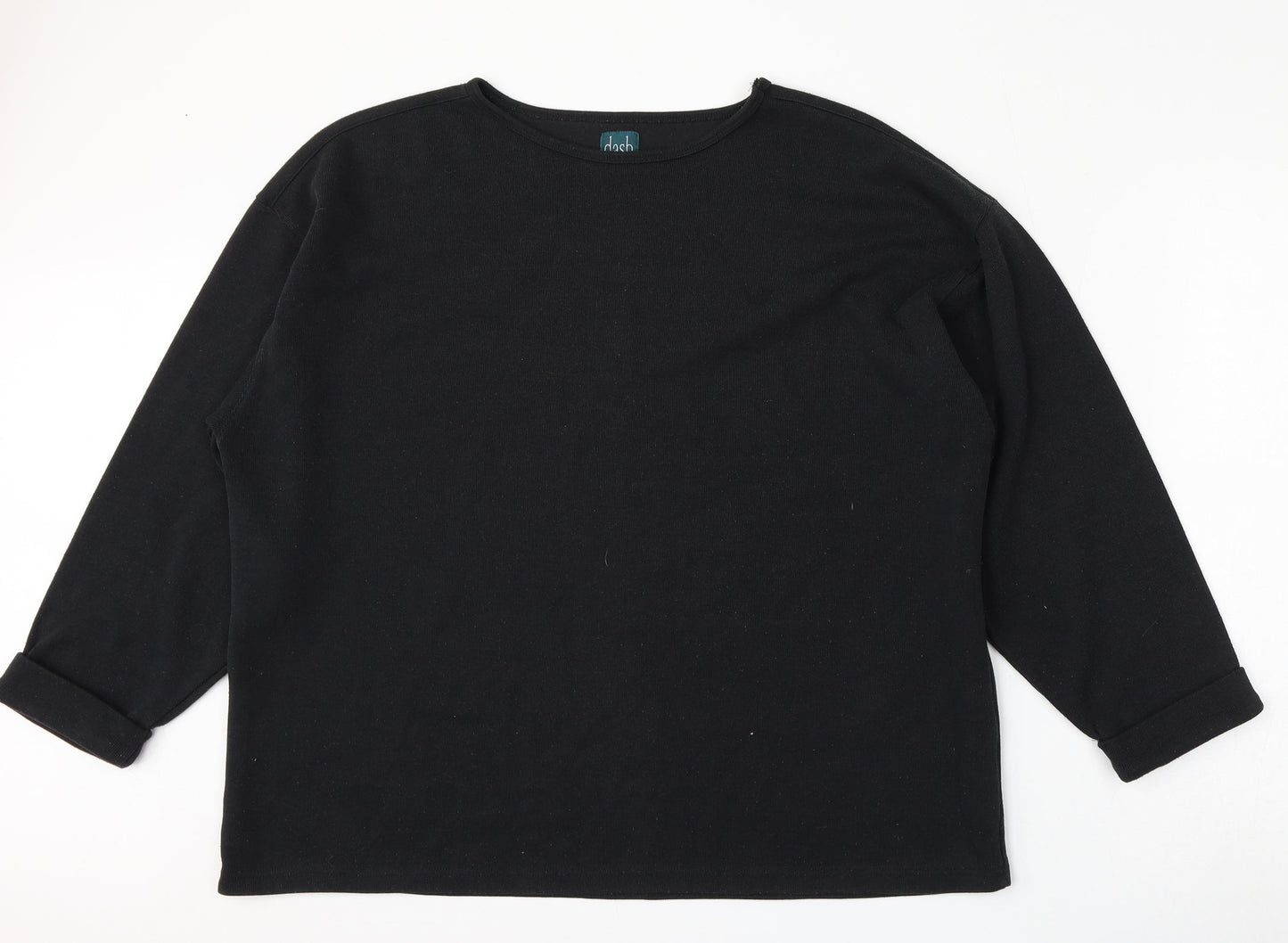 DASH Womens Black  Polyester Pullover Sweatshirt Size L