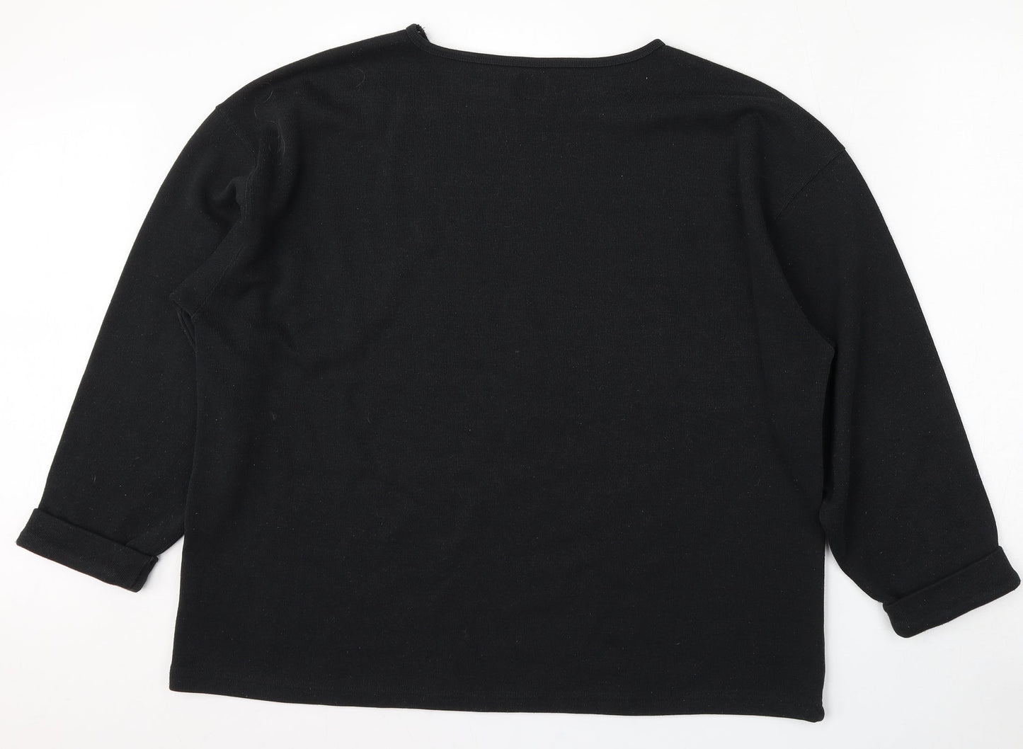 DASH Womens Black  Polyester Pullover Sweatshirt Size L