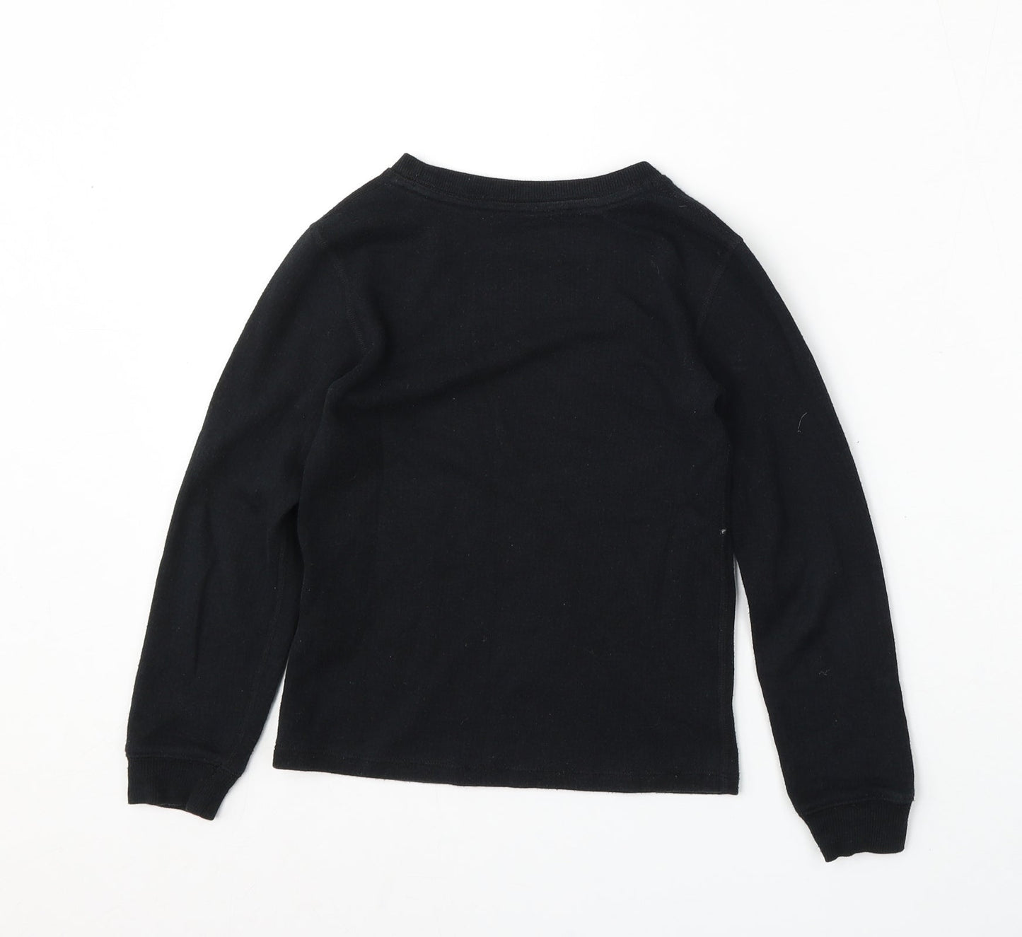 Marks and Spencer Girls Black  Cotton Pullover Sweatshirt Size 7-8 Years